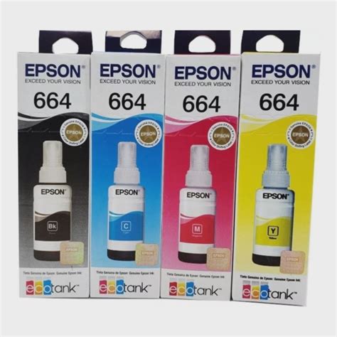 Kit Refil De Tinta Epson Original Ecotank 664 Todas As Cores Em