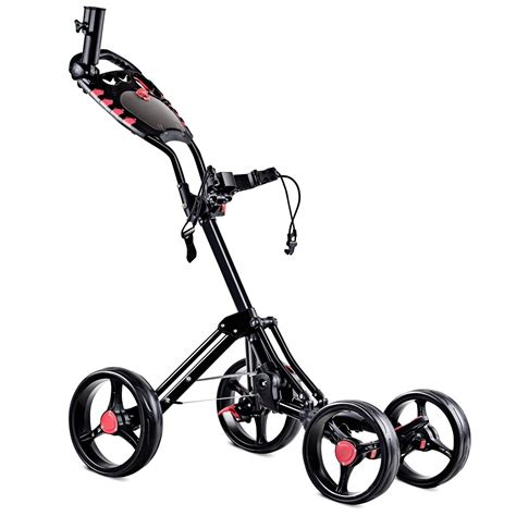 Tangkula Golf Push Pull Cart 4 Wheels Foldable Collapsible Golf Troll Tangkula