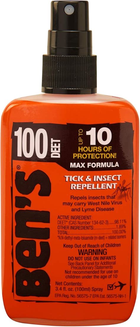 Tender Ben S 0006 7081 100 Deet Mosquito Tick And Insect Repellent 3 4 Ounce Pump