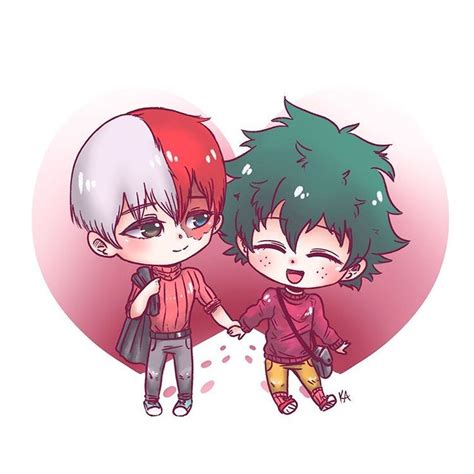 TodoDeku Bnha Valentines Chibi Todoroki Shouto Midorya Izuku