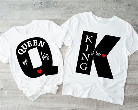 King And Queen Matching Couple Set Of 2x T Shirts Tls Tsh · The Love