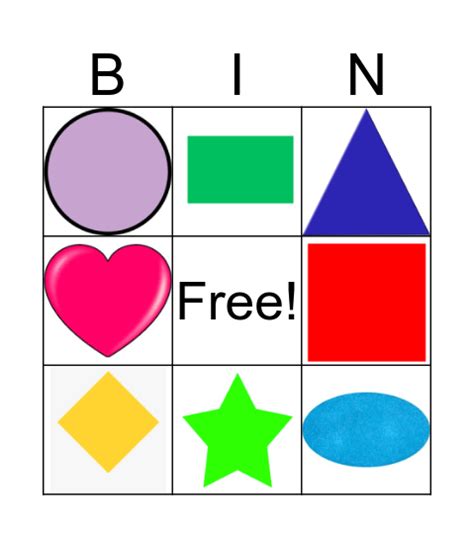 Shapes Bingo Card