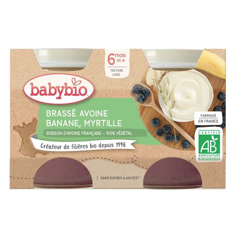 Babybio Petit Pot Brass Avoine Banane Et Myrtille Bio D S Mois