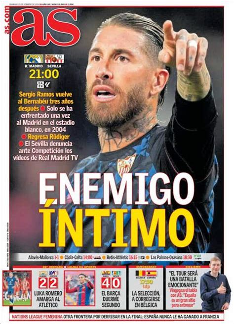 🗞️portadas El Barça Se Ilusiona Ramos Regresa Al Bernabéu 3 Años