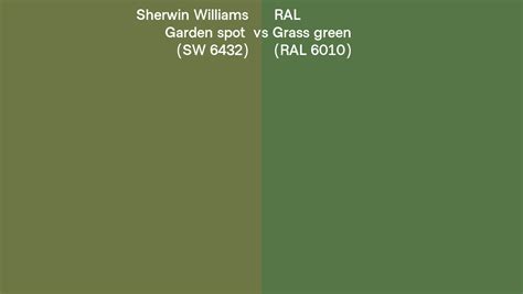 Sherwin Williams Garden Spot Sw 6432 Vs Ral Grass Green Ral 6010 Side By Side Comparison