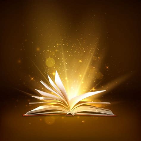 Premium Vector Mystery Open Book With Shining Pages Fantasy Book