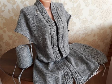 Кардиган спицами регланом сверху - 67 фото