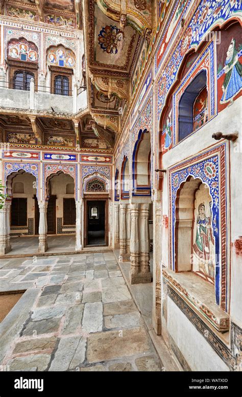 Morarka Haveli, Nawalgarh, Shekhawati Region, Rajasthan, India Stock ...