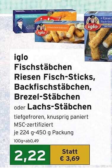 Iglo Fischstäbchen Reisen Fisch sticks Backfischstäbchen Brezel