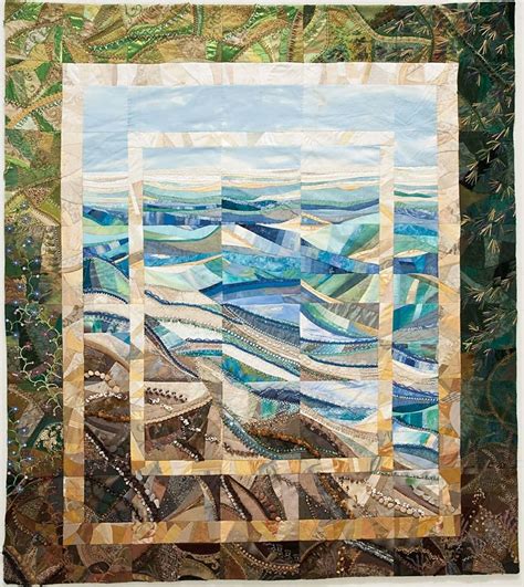 Love How The Ocean And Rocks Are Laid Out In Strips Summer Lake Day Quilt By Allie Aller