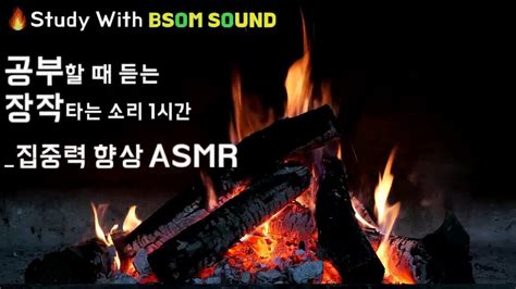 업그레이드ver 장작타는 소리 Asmr 60분 공부할 때 듣는 음악 집중력 향상 Study With Me