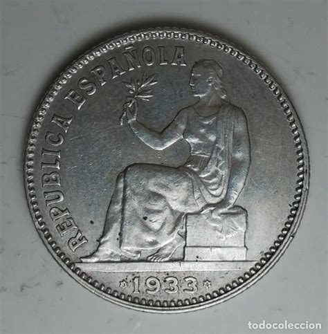 Peseta Plata Republica Espa Ola Estrell Vendido En Venta