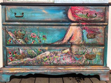 Handpainted mermaid dresser | Painted furniture, Whimsical painted furniture, Paint furniture