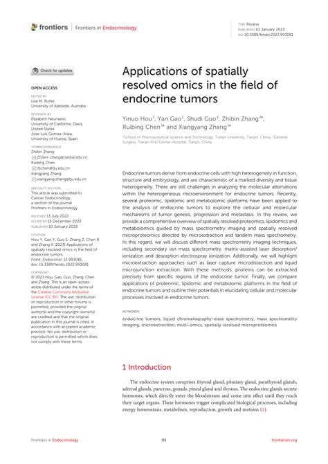 PDF Applications Of Spatially Resolved Omics In The Field Of