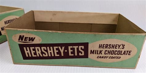 Vintage Hershey Ets Box Rare 1950s Milk Chocolate Candy Coated 3 X 5