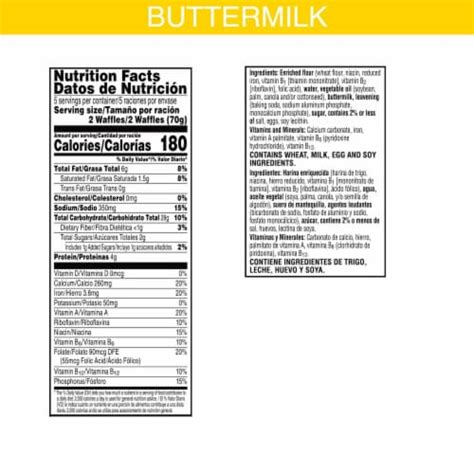 Eggo Buttermilk Frozen Waffles 123 Oz King Soopers