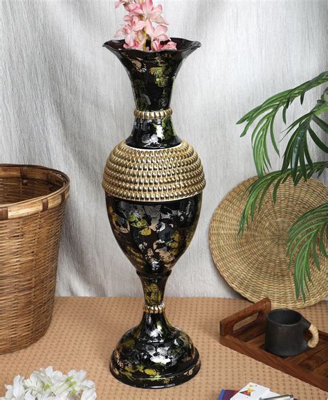 Buy Skywalker Brass Flower Vase Inch Black Gold Online At Low