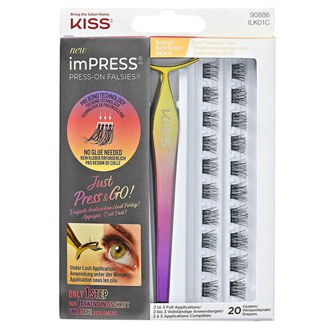 Kiss Impress Press On Falsies Natural Eyelashes Black