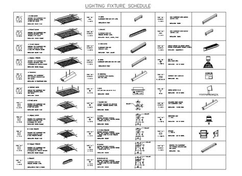 Lighting Fixture Schedule Specified In This Auto Cad Drawing File