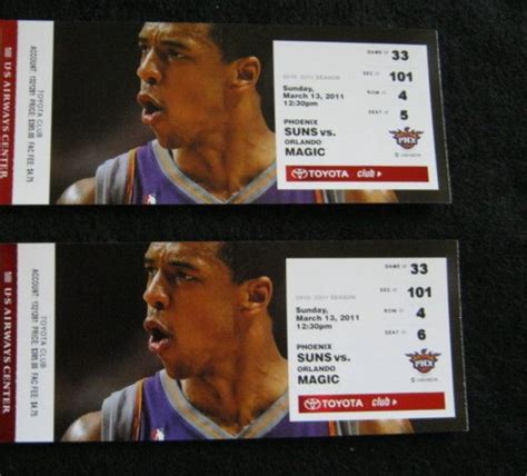 PHOENIX SUNS TICKETS SUNS VS ORLANDO MAGIC MARCH 13, 2011 - SOLD FOR ...