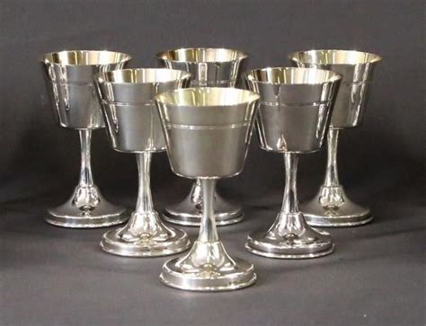 Saunders Sterling Silver Wine Goblets Set Mugs Cups And Goblets Silver