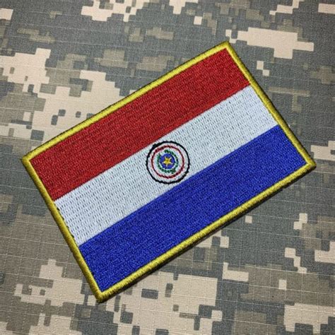 BP0047T21 Bandeira Paraguai Patch Bordada Termo Adesivo BR44