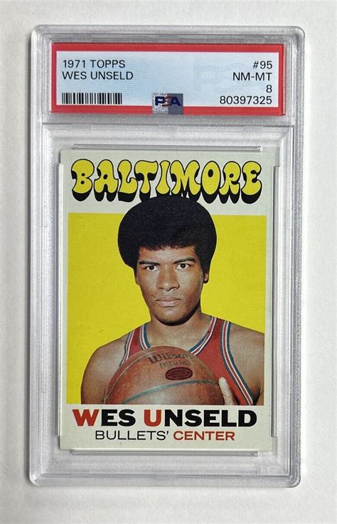 1971 Topps Baseball Wes Unseld Baltimore Bullets Card 95 PSA 8 EBay