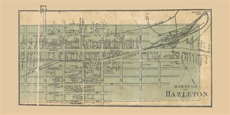 Hazleton Borough Pennsylvania 1864 Old Town Map Custom Print Luzerne