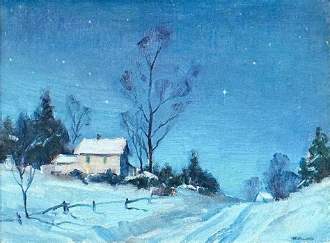 Winter Night Painting