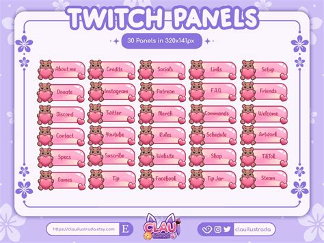 Teddy Bear Twitch Panels Cute Twitch Panel Custom Twitch Panel Twitch ...