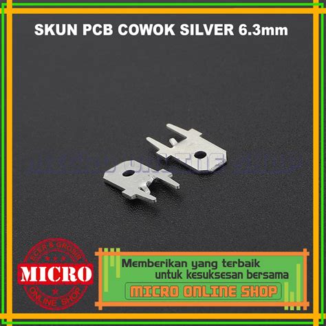 Jual PAKET 25 PCS Skun Gepeng PCB Cowok 6 3mm Soket Kabel Motor Mobil