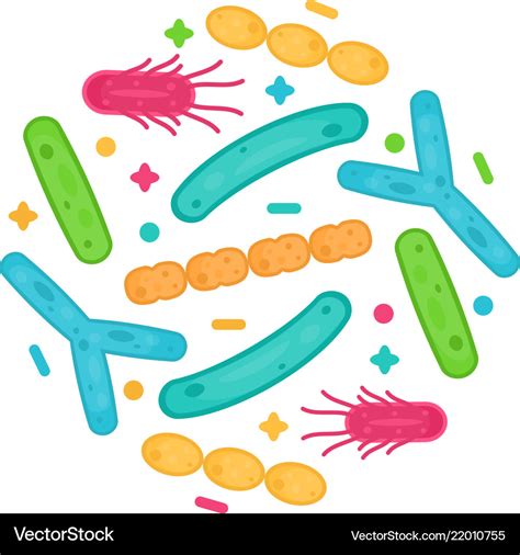 Probiotics Bacteria And Germs Icon Design Healthy Vector Image