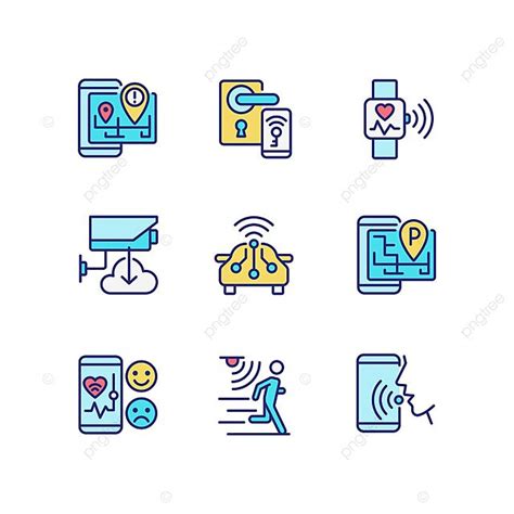 Iot Set Of Pixelperfect Rgb Color Icons Set Illustration Iot Vector