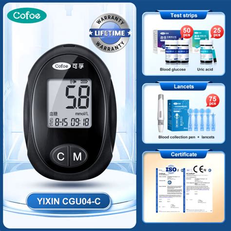 Cofoe In Uric Acid Blood Glucose Test Meter Full Set S Glucose