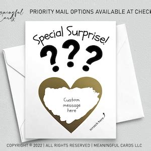 Personalized Reveal Scratch Card Custom Scratch Off Card Surprise