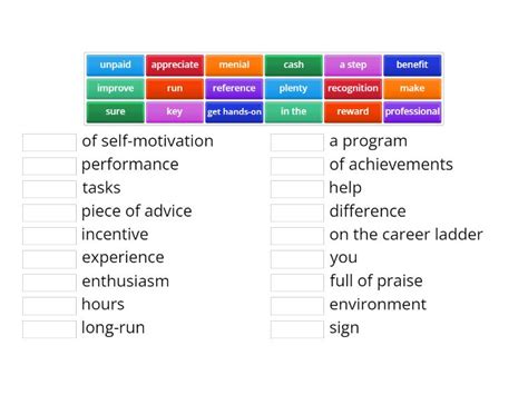 Business Result Upper Intermediate Unit 2 Collocations Match Up