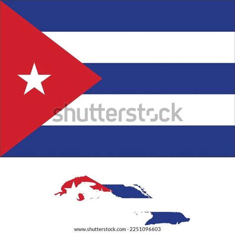 Vectorized Cleaned Cuban Flag Map Stock Vector Royalty Free