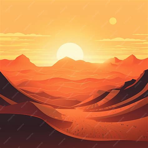 Premium Photo | Desert landscape illustration