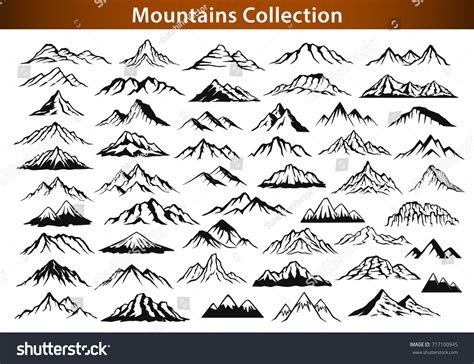 different mountain ranges silhouette collection set 站酷海洛 正版图片 视频 字体 音乐