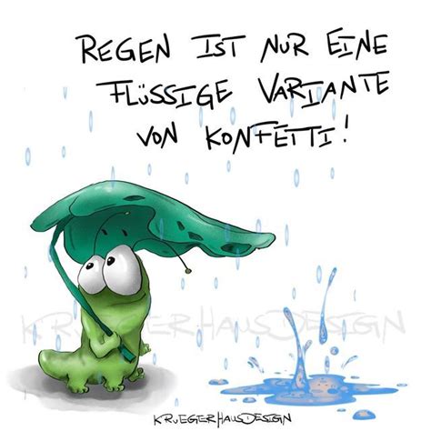 A Cartoon Character Holding An Umbrella In The Rain With Words Written