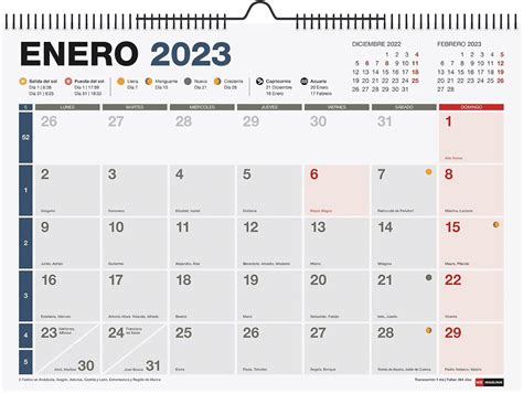 Miquelrius Calendario de pared 2023 Completo tamaño A4 con