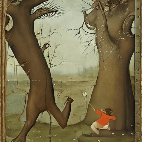 Pintura De Bigfoot Al Estilo De Hieronymus Bosch Creative Fabrica