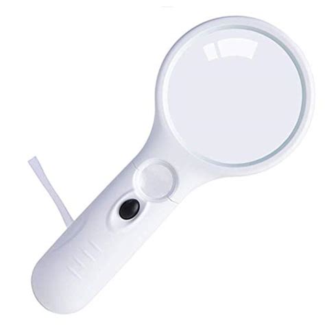 Zjhtk 3x 11x Led Magnifying Glass75mm Large Handheld Magnifier 3 Bright Leds Illuminated