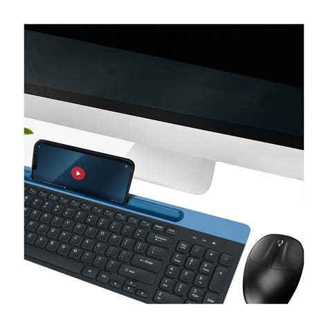 Wireless Mouse & Keyboard Set with Multi-Device Stand