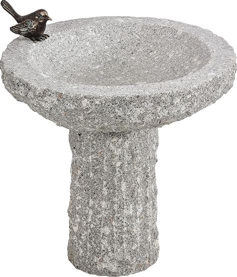 Dehner Vogeltränke Ø ca 35 cm Höhe ca 40 cm Granit Bronze grau