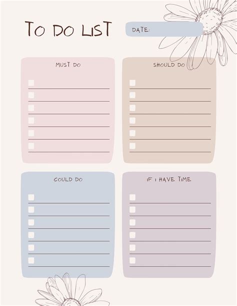 To Do List Printable Planner Page Template Bundle Etsy