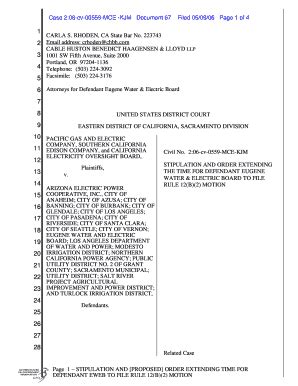 Fillable Online Stipulation And Proposed Order Extending Time For