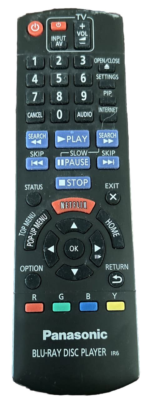 Oem Genuine Remote Panasonic Blu Ray Disc Player Ir6 Control Black