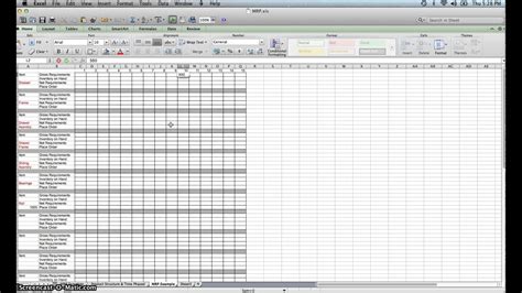 Material Planning Excel Template