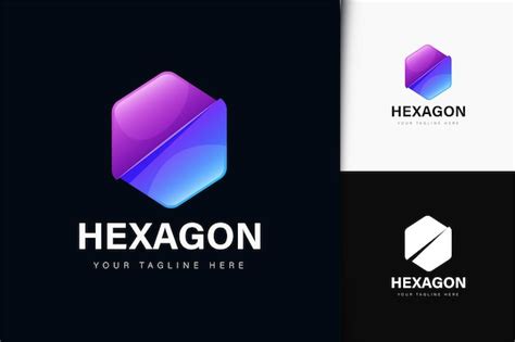 Cr Ation De Logo De Tranche Hexagonale Avec D Grad Vecteur Premium